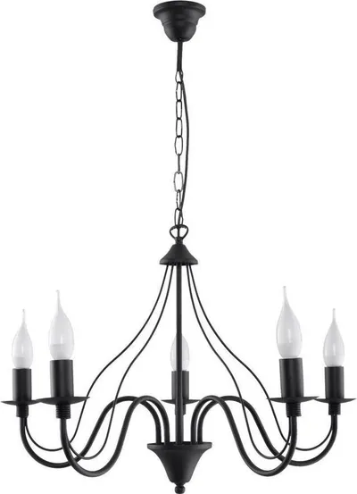 Lampa wisząca 5-punktowa czarna 60x80 cm