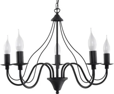 Lampa wisząca 5-punktowa czarna 60x80 cm