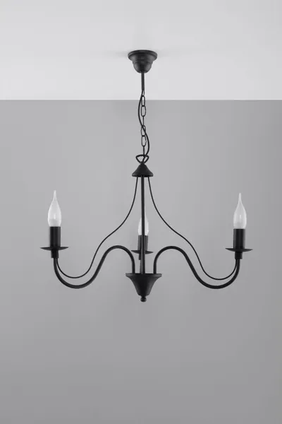 Lampa wisząca 5-punktowa czarna 60x80 cm