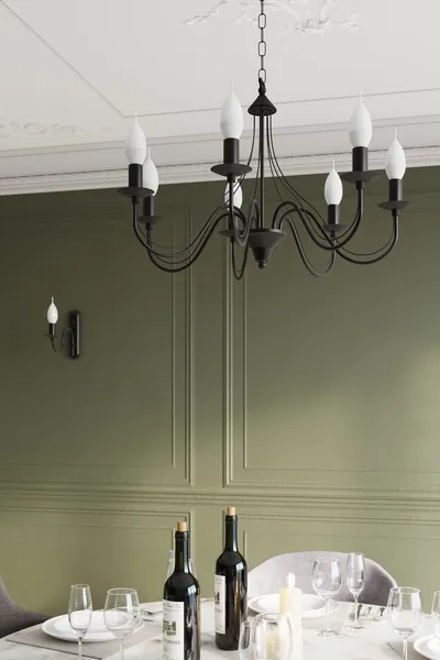 Lampa wisząca 5-punktowa czarna 60x80 cm