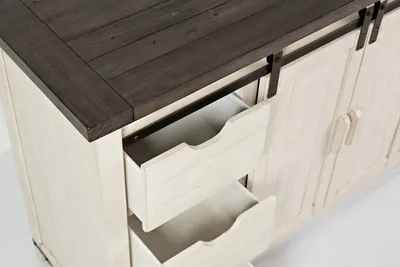 Komoda z drewna z recyklingu AVOLA 152,5 cm - biały/brązowy