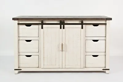 Komoda z drewna z recyklingu AVOLA 152,5 cm - biały/brązowy
