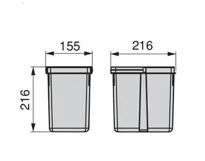 Kosze do sortowania odpadów Wurth ECO-EC / 2x6 l 