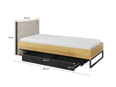 Łóżko TEEN FLEX TF-16 90x200 - hikora naturalna/silk flou