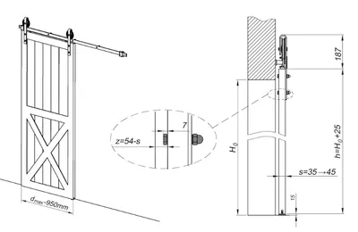 Zestaw DESIGN LINE Izyda IZ20 do 1 drzwi / dł. 190 cm / 100 kg / PROMOCJA
