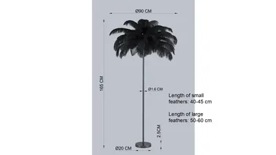 Lampa podłogowa FEATHER PALM - rdzawy/złoty