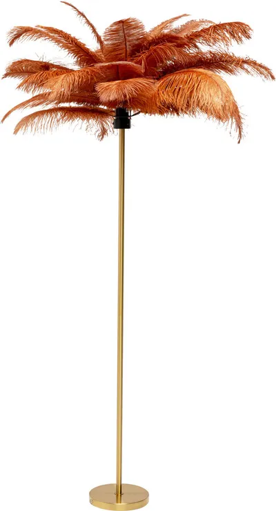 Lampa podłogowa FEATHER PALM - rdzawy/złoty