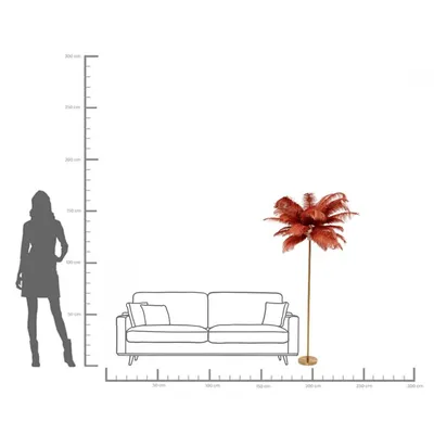 Lampa podłogowa FEATHER PALM - rdzawy/złoty