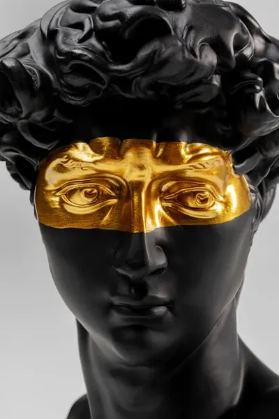 Figurka dekoracyjna DAVID EYES 30 - czarny/złoty