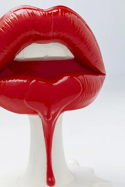Figurka dekoracyjna HOT LIPS - czerwony/biały