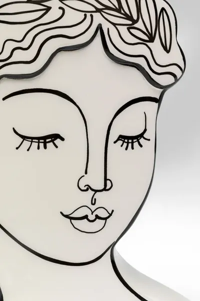 Wazon ceramiczny FAVOLA LADY 26 - biały/czarny