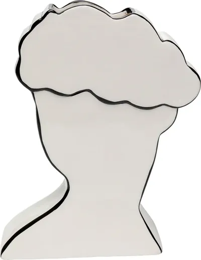 Wazon ceramiczny FAVOLA LADY 26 - biały/czarny