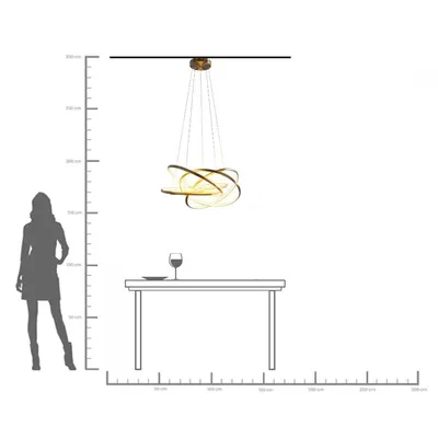 Lampa wisząca LED SATURN 75 - złoty