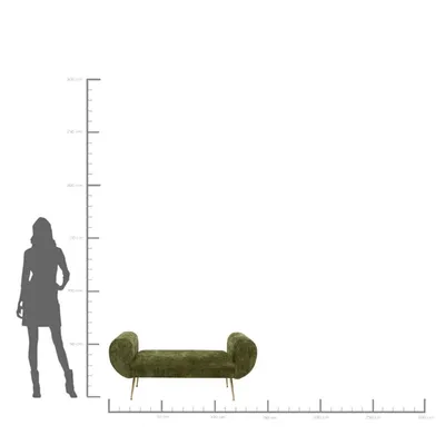 Ławka z bokami TRONO 140x50 - zielony/złoty