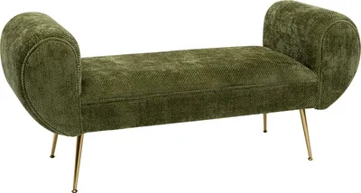 Ławka z bokami TRONO 140x50 - zielony/złoty