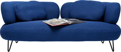 Sofa 2-osobowa PEPPO - granatowy/czarny