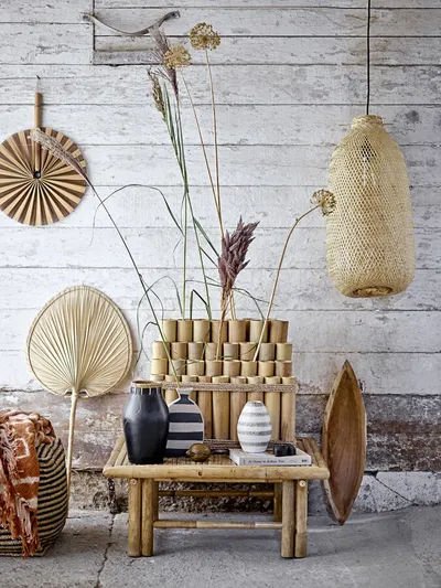 Lampa wisząca bambusowa EVERT - naturalny