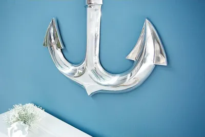 Dekoracja ścienna ANCHOR 90 - srebrny