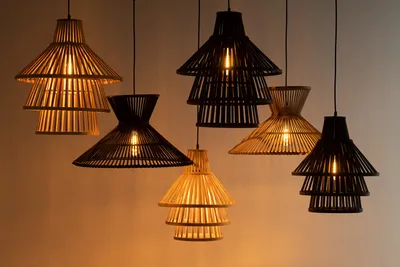 Lampa wisząca, duża - naturalny