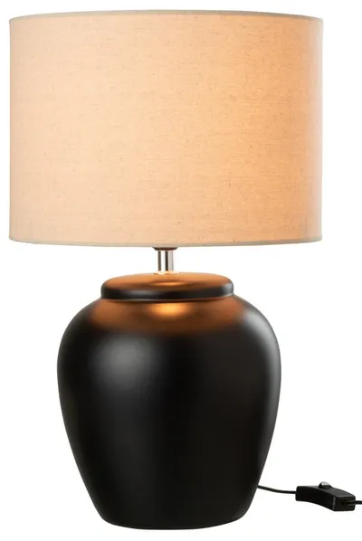 Lampa stołowa MELI - czarny/beżowy
