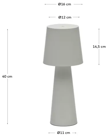 Lampa stołowa metalowa ARENYS 40 cm - szary