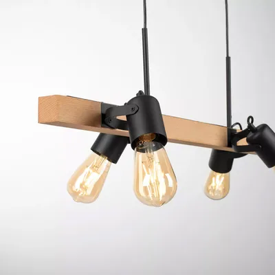 Lampa wisząca CANOP 15630-18 - czarny/naturalny