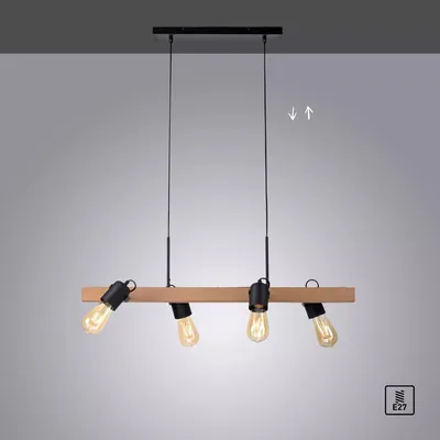 Lampa wisząca CANOP 15630-18 - czarny/naturalny