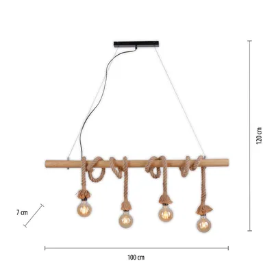 Lampa wisząca ROPE 15483-18 - naturalny