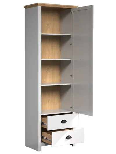 Szafa 1-drzwiowa LANDSIDE Garderoba - jasnoszary/dąb artisan
