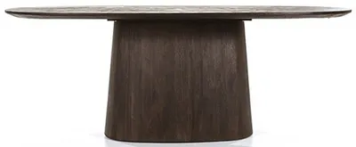 Stół owalny ARON 200x110 cm - brązowy