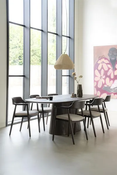 Stół owalny ARON 200x110 cm - brązowy