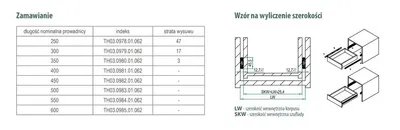 SOLID SLIDE Prowadnica kulkowa z miękkim dociągiem L-600 H=45mm 35kg metal Ocynk Biały