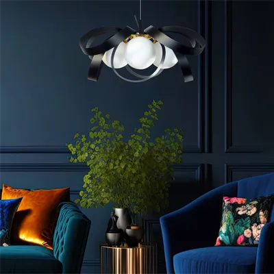 Lampa wisząca NELA FLAT 65 1139 - czarny/złoty