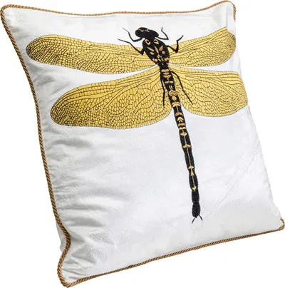 Poduszka dekoracyjna GLITTER DRAGONFLY 40x40 - biały
