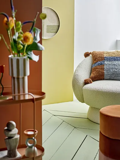 Fotel TED LOUNGE - biały/beżowy