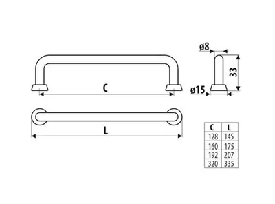 Uchwyt US18 - czarny mat, złoty / rozstaw 160 mm