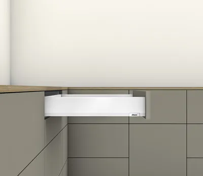 Szuflada MERIVOBOX z hamulcem / wys. M=91 mm / dł. 45 cm / 40 kg / biały