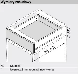 Szuflada MERIVOBOX z hamulcem / wys. M=91 mm / dł. 30 cm / 40 kg / antracyt