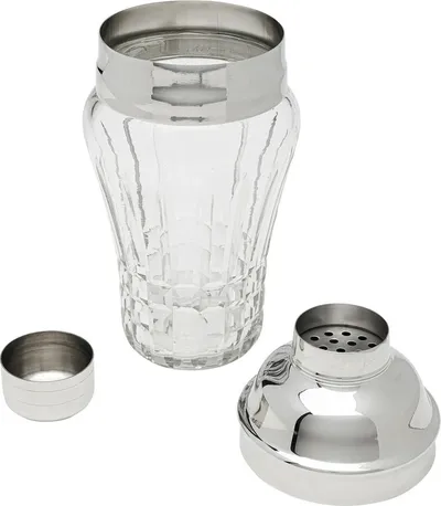 Shaker do drinków szkło transparentne i srebrne aluminium 500 ml