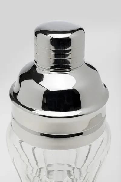 Shaker do drinków szkło transparentne i srebrne aluminium 500 ml