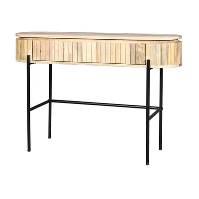 Drewniana konsola z lamelami HS-01-MN - mango