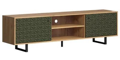 Szafka RTV 2-drzwiowa SENTRA - dąb artisan/ciemnozielony