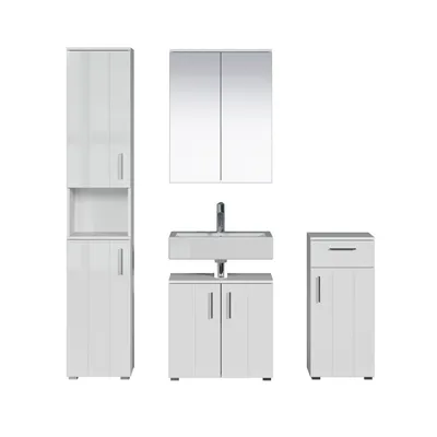 Zestaw mebli do łazienki WONS Bathroom 01 - biały połysk