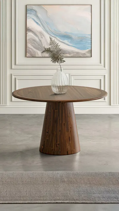 Stół okrągły AVOLA 127 cm - orzech
