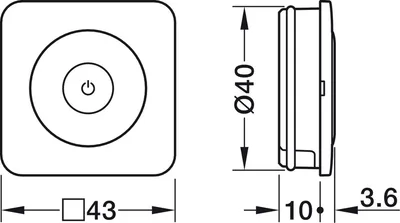 Wielofunkcyjny przełącznik meblowy CONNECT MESH / 40x10 mm