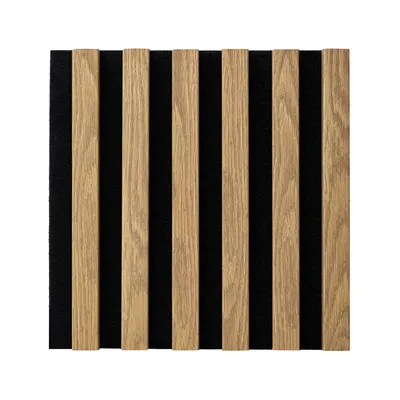 Lamele na filcu WOODLINE 300x300 - czarny / dąb jasny
