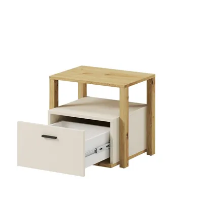 Szafka nocna z szufladą LENNY LY-07 - beżowy/dąb artisan