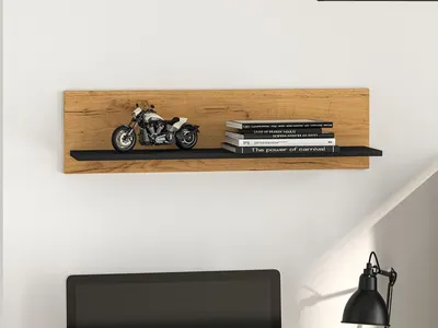 Półka wisząca COLT 11 - dąb craft/czarny