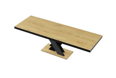 Stół rozkładany XENON LUX 160/256x89 - dąb słoneczny/czarny