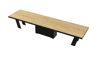 Stół rozkładany GRANDE 160/412x100 - dąb słoneczny/czarny